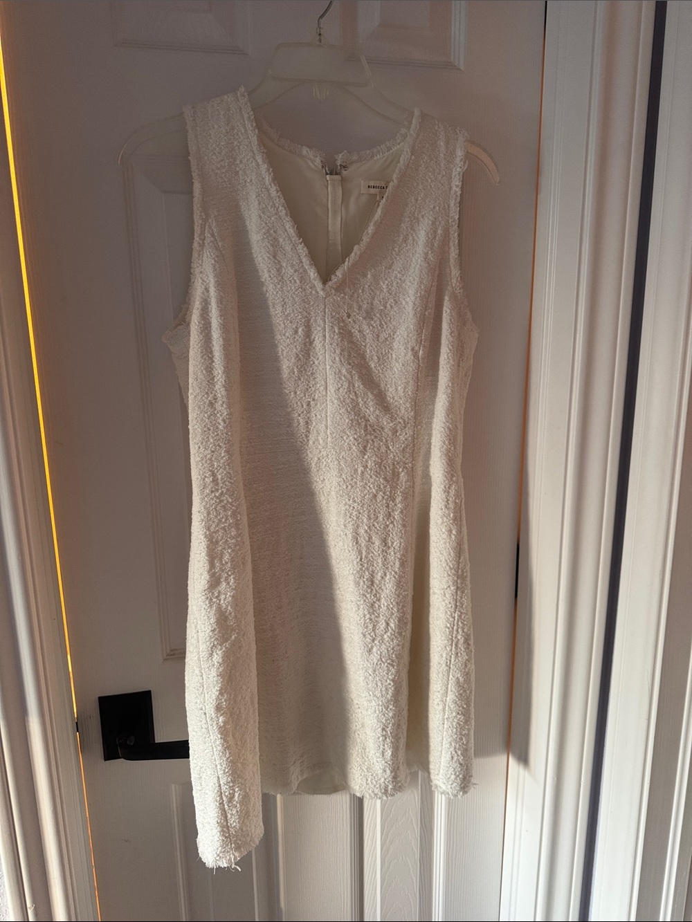 Rebecca Taylor timeless White Sleeveless tweed coastal quiet luxury dress - Picture 5 of 6